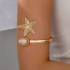 Pearl Starfish Upper Arm Cuff Bracelet Summer Armlet Bangle  Ocean Beach Jewelry