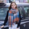 Thick Rainbow Print Warm Winter Scarf New Women Plaid Design Pashmina Shawls Cashmere Shawl Lady Wrap Tassel Scarves Knitted