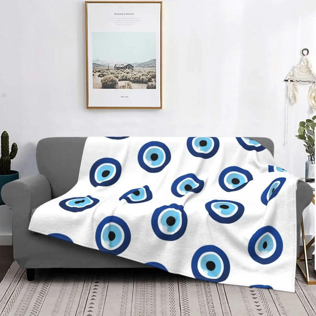 Bohemian blue eyes Printed Blanket for Sofa Bed Travel Camping Living Room Office Conditioning Blanket for All Seasons Gifts