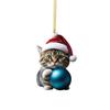 Cartoon Cat Unique Car Hanging Decor Festive Acrylic Gift For Christmas Enthusiasts