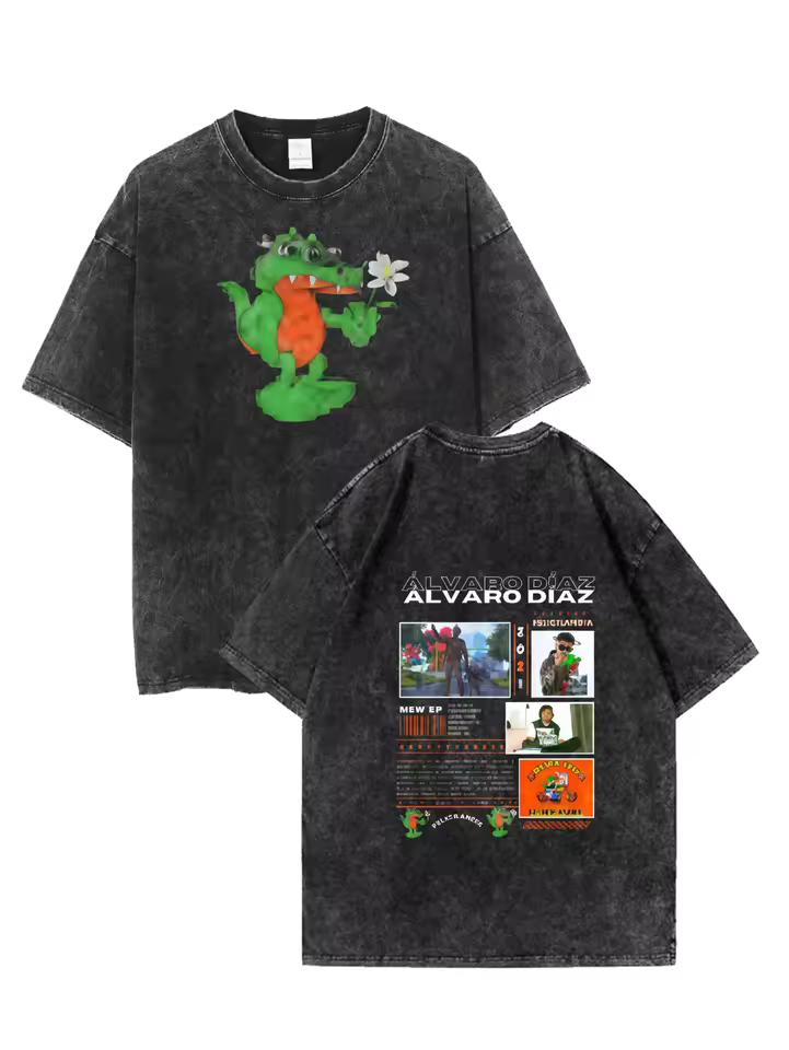 Loose Short Sleeved T-shirt with Hip-hop Fashion and Casual Style From Rapper Alvaro Diaz 'album' Land of Happiness'