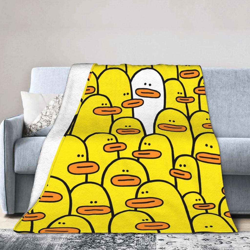 Cute Cartoon Duck Blanket Super Soft Fashion Plush Throw Blanket For Children Couch Bed Flannel Bedspread Bed Cover