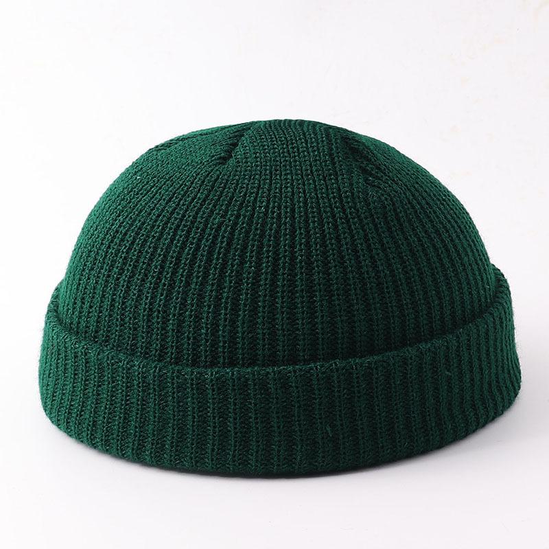 Melon hat men's and women's trend autumn and winter wool hat student fashion flanged yuppie cold hat women's brimless knitting