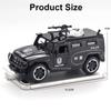 1:32 Scale Knight Armored Special Warfare Police Car Model Toy 5 Doors Opened Pull Back Alloy Diecast Sound Light Ornament Gifts