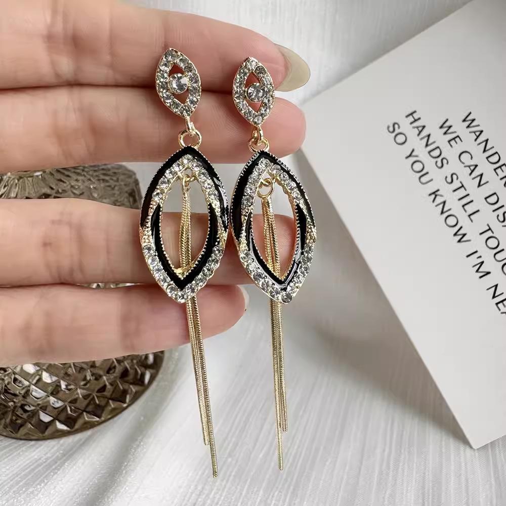 Геометрические преувеличенные длинные серьги с бахромой, серьги-гвоздики, женские серьги Tide High-End Temperament.