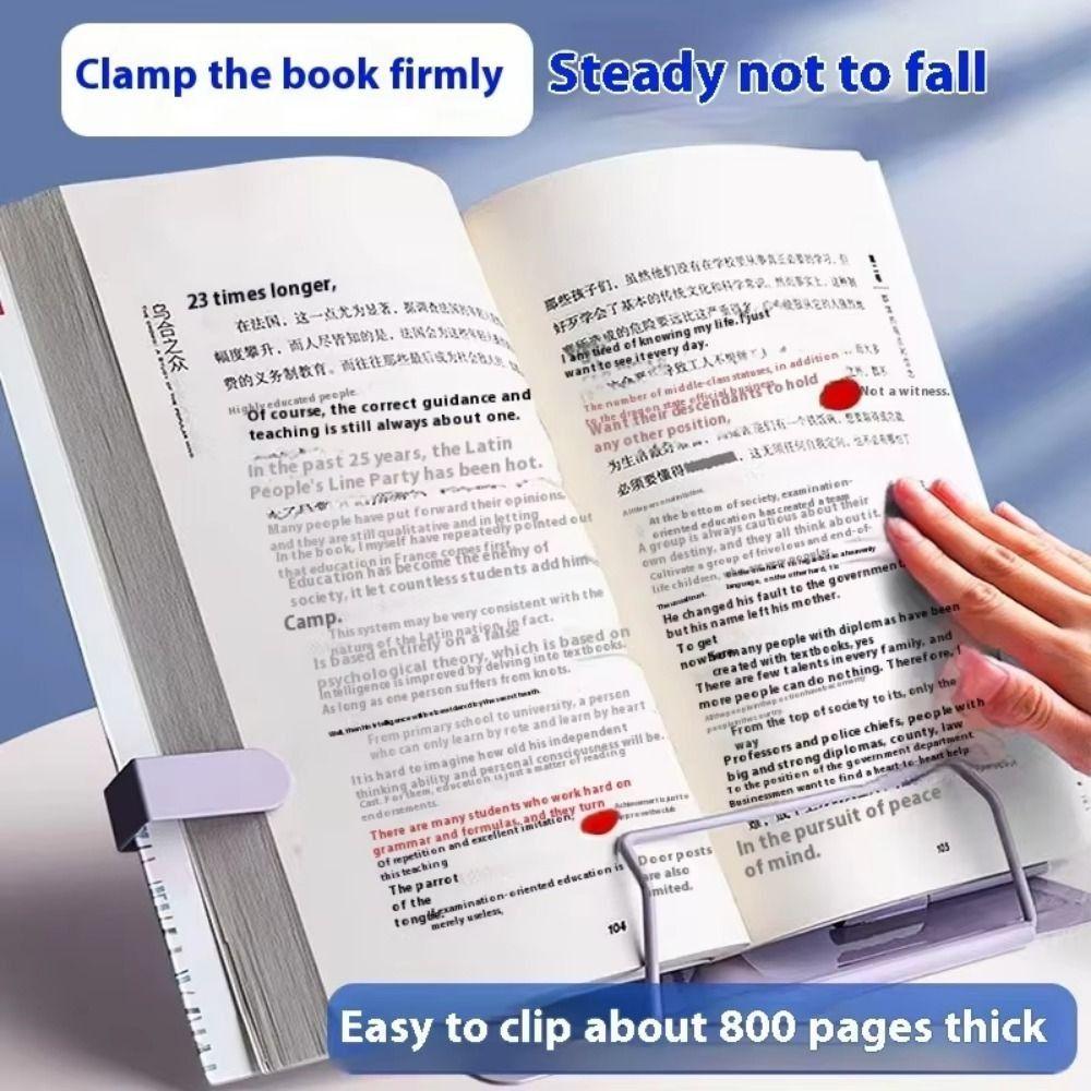 6 Adjustable Positions Desk Book Holder Heavy Duty Metal Document Holder Cooking Recipes