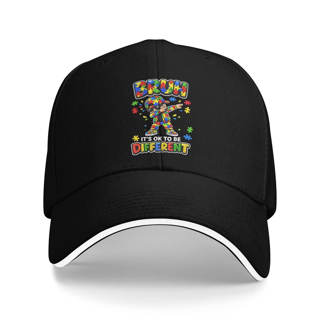 Unisex Women Dabbing Puzzle Autism Awareness Hats Cool Baseball Cap Trucker Hat Golf Headewear Gift