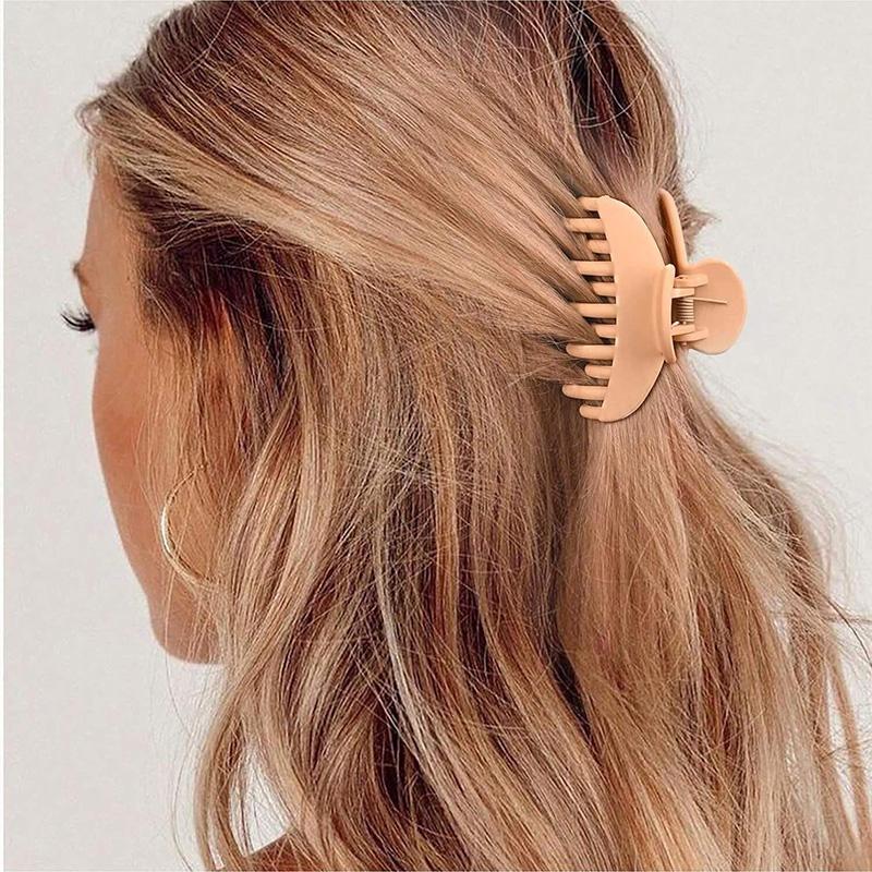 1pc Hair Clip with Double Teeth Grip for Women, Simple Matte ABS Hair Clip with Small Claws and Headband Decoration, Hair Clip