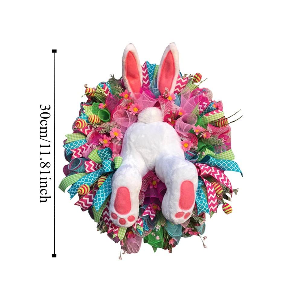 New PVC Easter Door Sticker Cartoon DIY Wall Sticker Self-adhesive Bunny Shape Bunny Ears Sticker HAPPY EASTER DAY