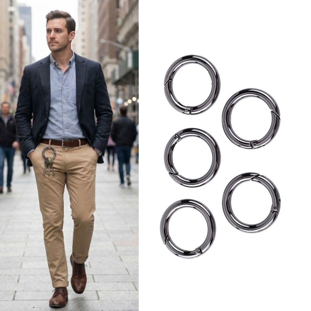 20 Pcs Round Round Carabiner Spring Snap Clips Zinc Alloy Keychain Buckle  Outdoor Activities