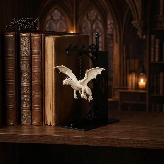 Dragon Bookends for Shelves Flying Bookshelf Light, Decorative Bookend Light & Desk, Creative Desk Accessories Sculpture Book Support, Heavy