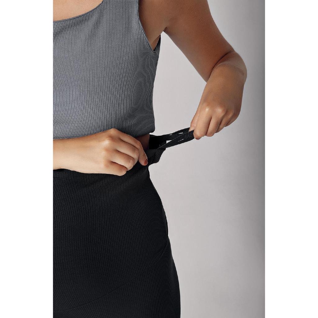 Гибкие колготки для беременных с регулируемой высокой талией в рубчик F03