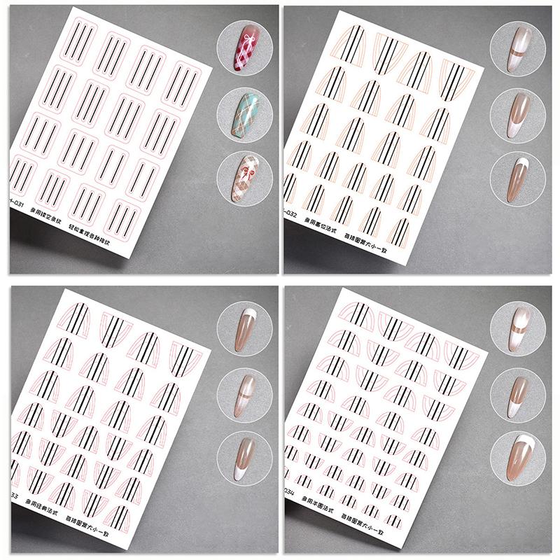 1 лист прозрачных наклеек для французского маникюра, прочные наклейки для дизайна ногтей, трафареты для французского маникюра своими руками, 3D-инструменты для укладки