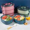 2000 мл портативный 3-слойный штабелируемый контейнер для еды Bento для детей, студентов, рабочих, герметичный, пригодный для микроволновки, контейнер для еды, ланч-бокс