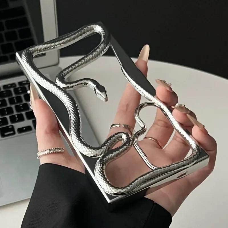 Роскошный чехол с 3D-змеей с гальваническим покрытием для Samsung Galaxy S25 S24 S23 FE S22 Ultra, мягкий силиконовый, с теплоотводом, противоударный