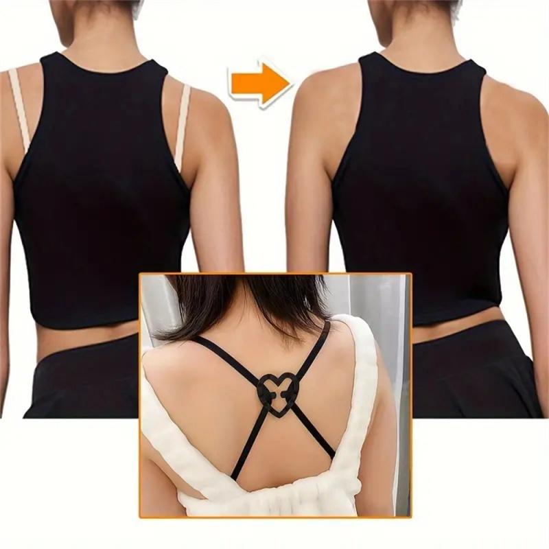 8pcs Mixed Color Back Bra Control Clips Invisible Bra Adjusters Convenient Cross Strap for Women Lingerie & Underwear Accessorie