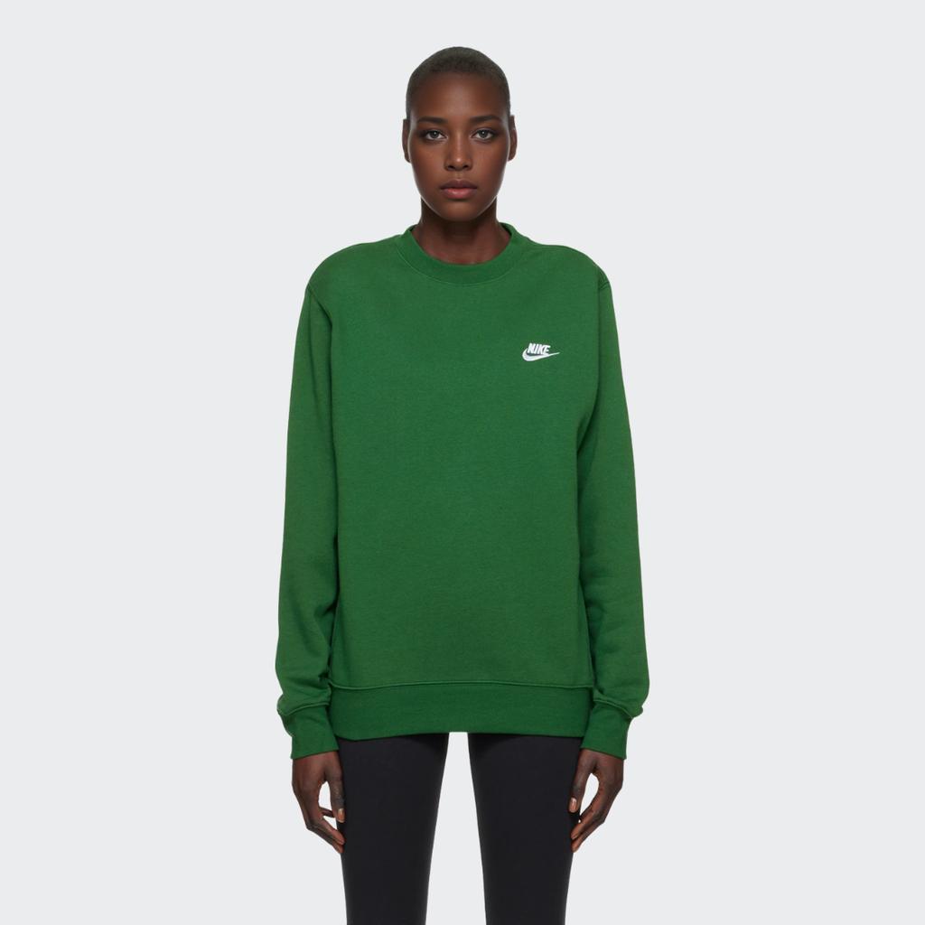 Nike Solid Color Logo Embroidery Crew Neck Pullover Sweatshirt Men Tops Green BV2663-341