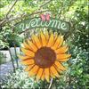 Countryside Style Iron Art Welcome Sign Sunflower Home Wall Decorations Hanging Decor Gift