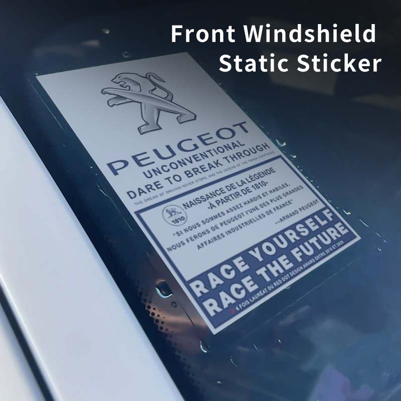 Static Windshield Sticker Car Window Electrostatic Decal For Peugeot 206 307 308 3008 207 208 407 508 2008 5008 107 106 205 4008