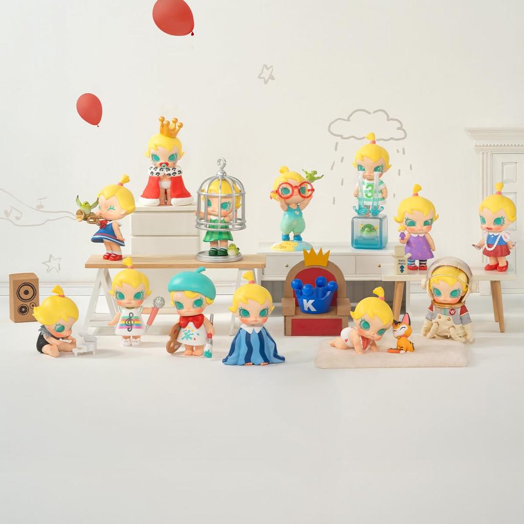 POP MART Baby Molly When I was Series Popmart Gacha Gacha Blind Box Figure Пластиковая модель Премиум-игрушка Мягкий винил ПВХ Оригинальный персонаж День рождения