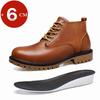 Fashion Handmade Winter Big Size Elevator Boots for Men Genuine Leather Comfortable Ankle Boots Lace-Up Height Increase Motorcycle Boots