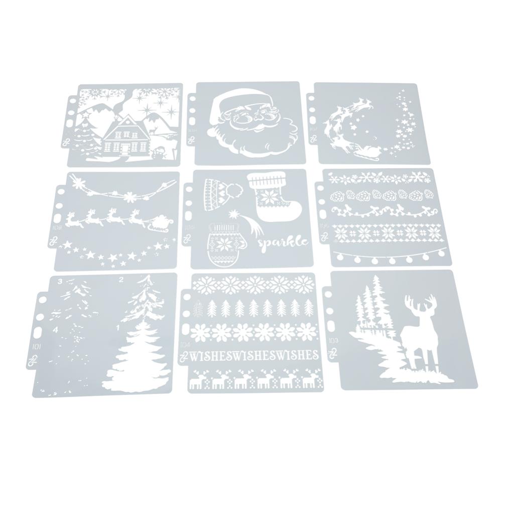 9Pcs Stencils Production Reusable PET Multi Purpose Flexible Mandala Template