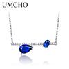 Trendy Genuine Blue Gemstone Jewelry Women Necklaces for Party Gift Tiny Choker Accessories