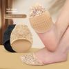 Летние туфли на высоком каблуке, кружевные накладки на переднюю часть стопы, мягкая амортизирующая силиконовая подушечка, противоскользящие, с носком для пальцев, невидимые полуноски-подушечки