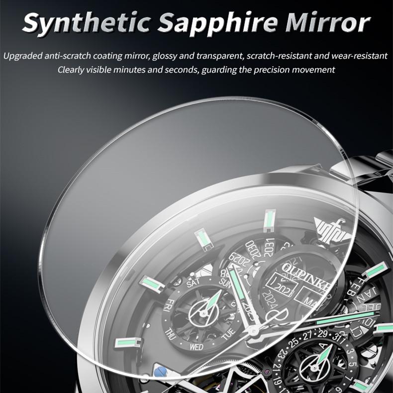 OUPINKE Мужские часы полностью автоматические механические часы с полым механизмом мужские часы высокого класса