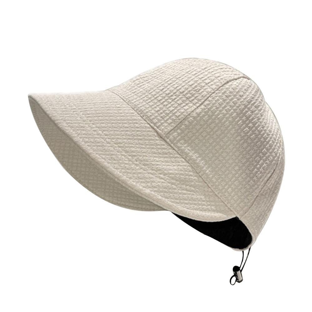 Solid Color Fisherman Hat Sunscreen Canvas Basin Hat Foldable Waffle Bucket Hat Outdoor