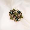 Модные Простые Металлические Кристальные Зеленые Растения Цветы Броши Для Женской Одежды Пальто Вечеринка Аксессуары Подарки