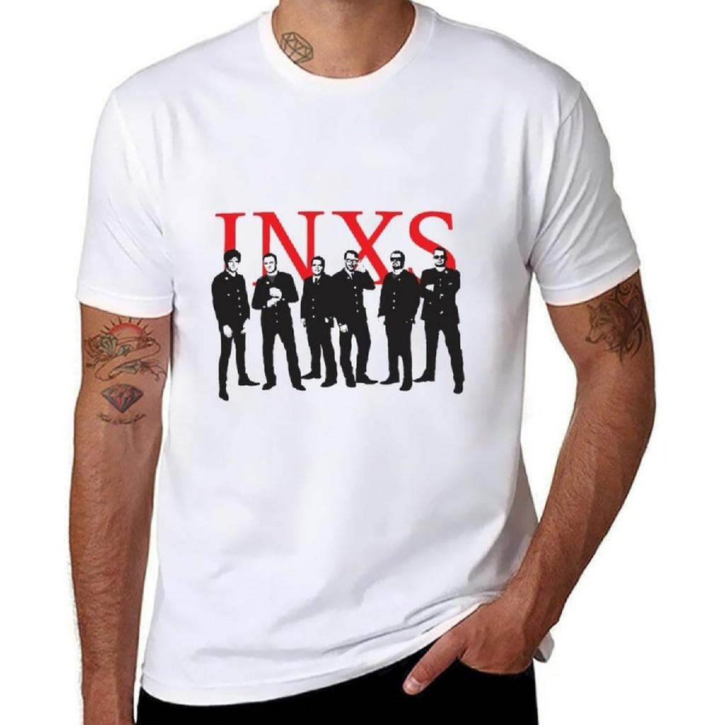 Мужская футболка Мода INXS Футболки Унисекс Двусторонние Печатные Футболки
