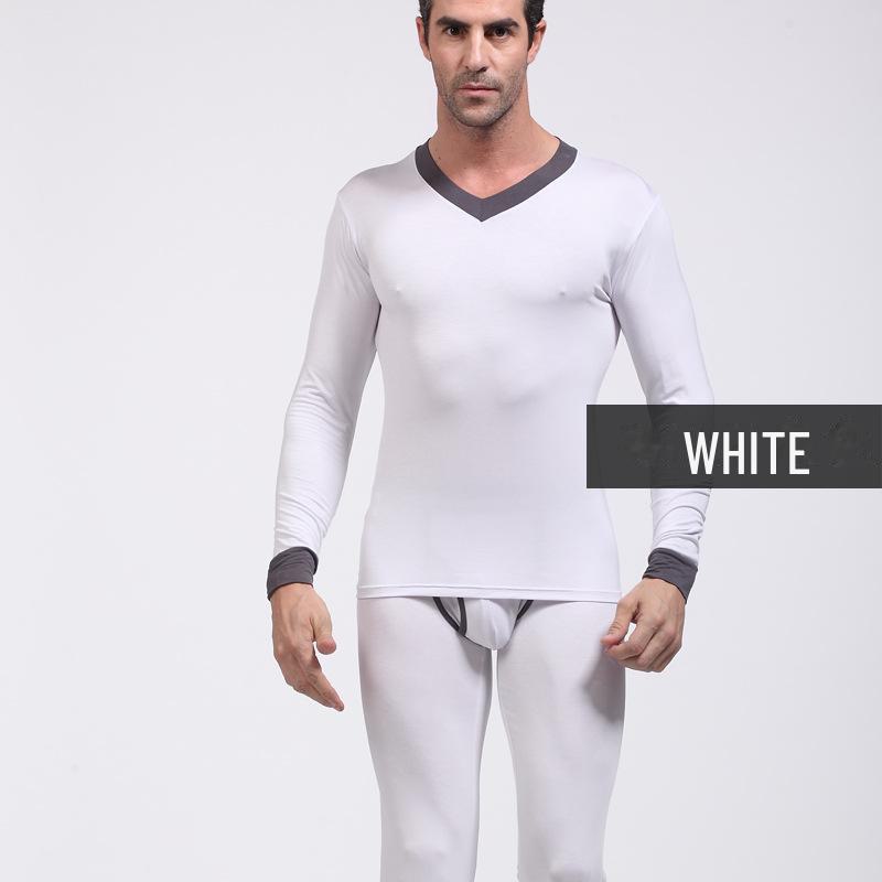 Мужской комплект термобелья с V-образным вырезом - тонкий, теплый базовый слой для осени/зимы