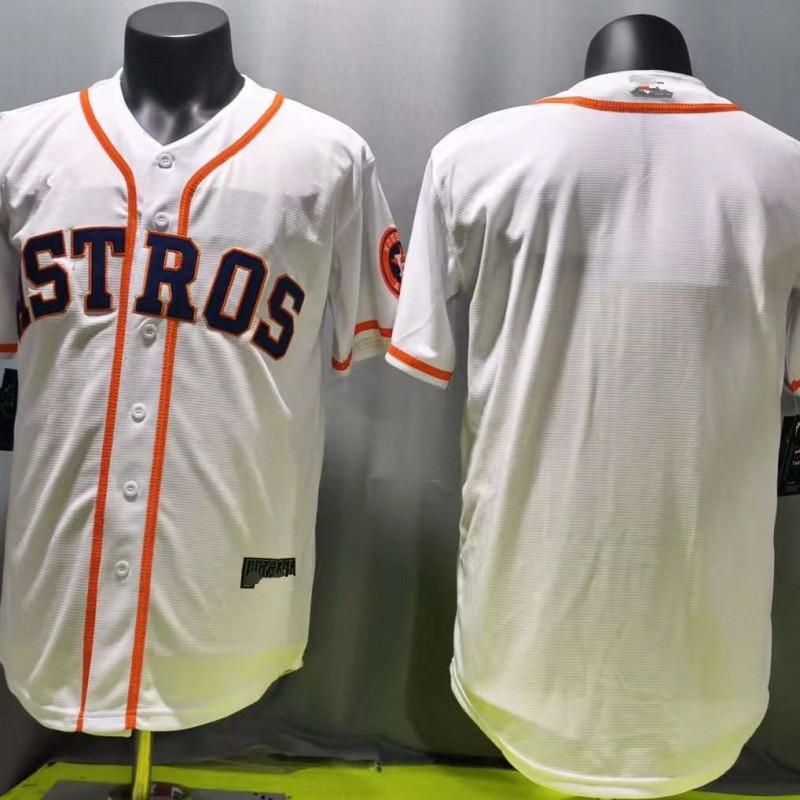 Houston Astros Blank White Baseball Jersey Unisex Short Sleeve Fan Apparel Custom Embroidery Ready