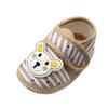 Хлопковая обувь для маленьких мальчиков и девочек, повседневные кроссовки в полоску с рисунком медведя, обувь для малышей с мягкой подошвой для новорожденных 0-18 мес