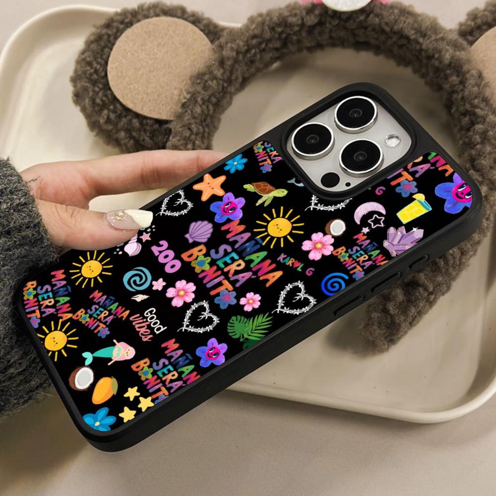 Karol G Latino Mobile Cell Phone Case for iPhone 17 16 15 14 13 12 11 Air Pro Max Plus Matte Surface Colorful Cover Cover Luxury