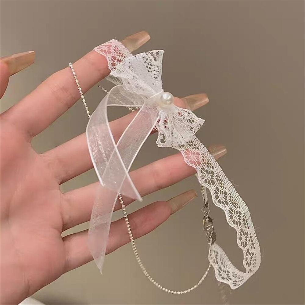 1 шт. Модный и сексуальный чокер с бантом из белого искусственного кружева, аксессуар для шеи, элегантное кружевное колье-чокер с бантом, чокер, короткая цепочка