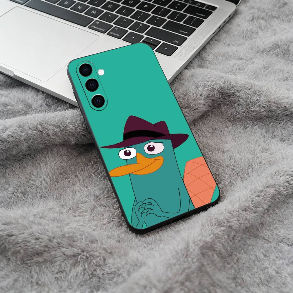 Черный мягкий силиконовый чехол для телефона P-Perry The P-Platypus для Samsung Galaxy A73, A71, A72, A70, A53, A52, A51