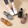 Women's Flats White Lacing Leather Driving Shoes Comfort Casual Grey Walking Minimalist Yellow Breathable Shoes