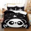 Cartoon Chinese Panda Bedding Set Soft Microfiber Double Queen King Twin Duvet Cover Kids Girls Room Decor White Duvet Cover