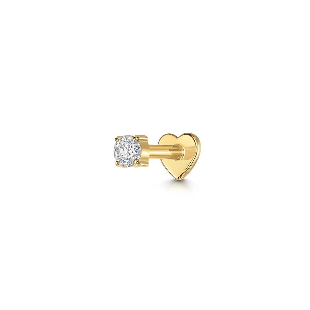 925 Sterling Silver Zircon Stud Earrings 1PC Eight pointed star Women 18K Gold/Silver Heart Flat back piercing Jewelry Gift