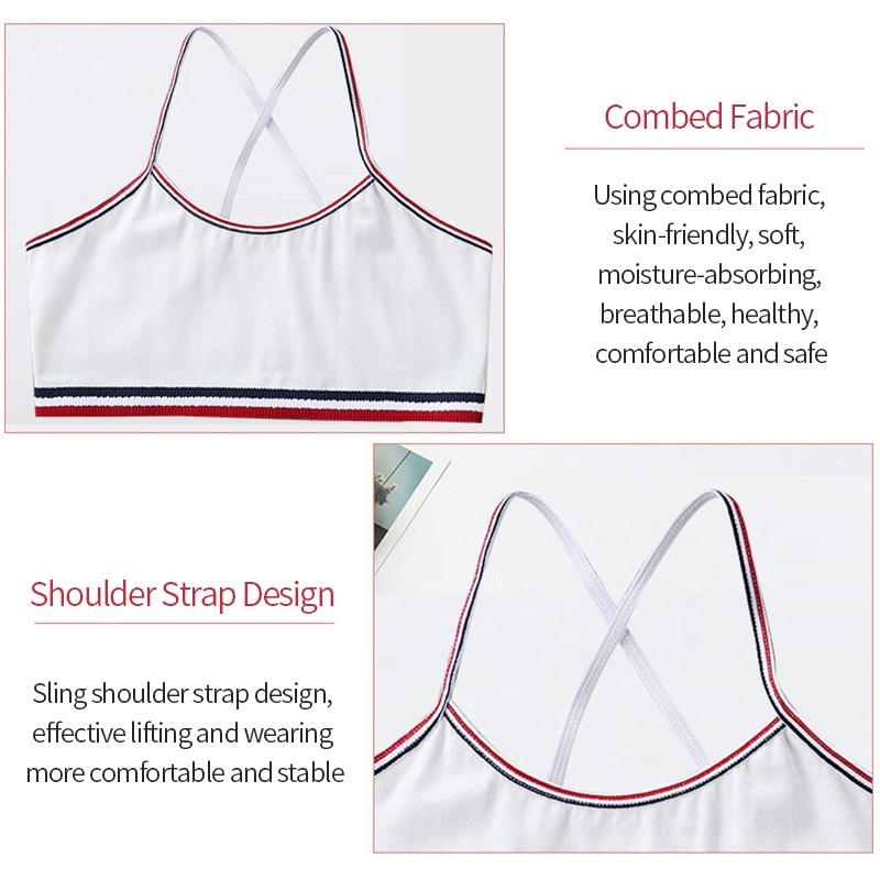 Нижнее белье для девочек 10–16 лет, студенческий бюстгальтер без стального кольца, эластичный жилет для подростков, подарок для молодой девушки