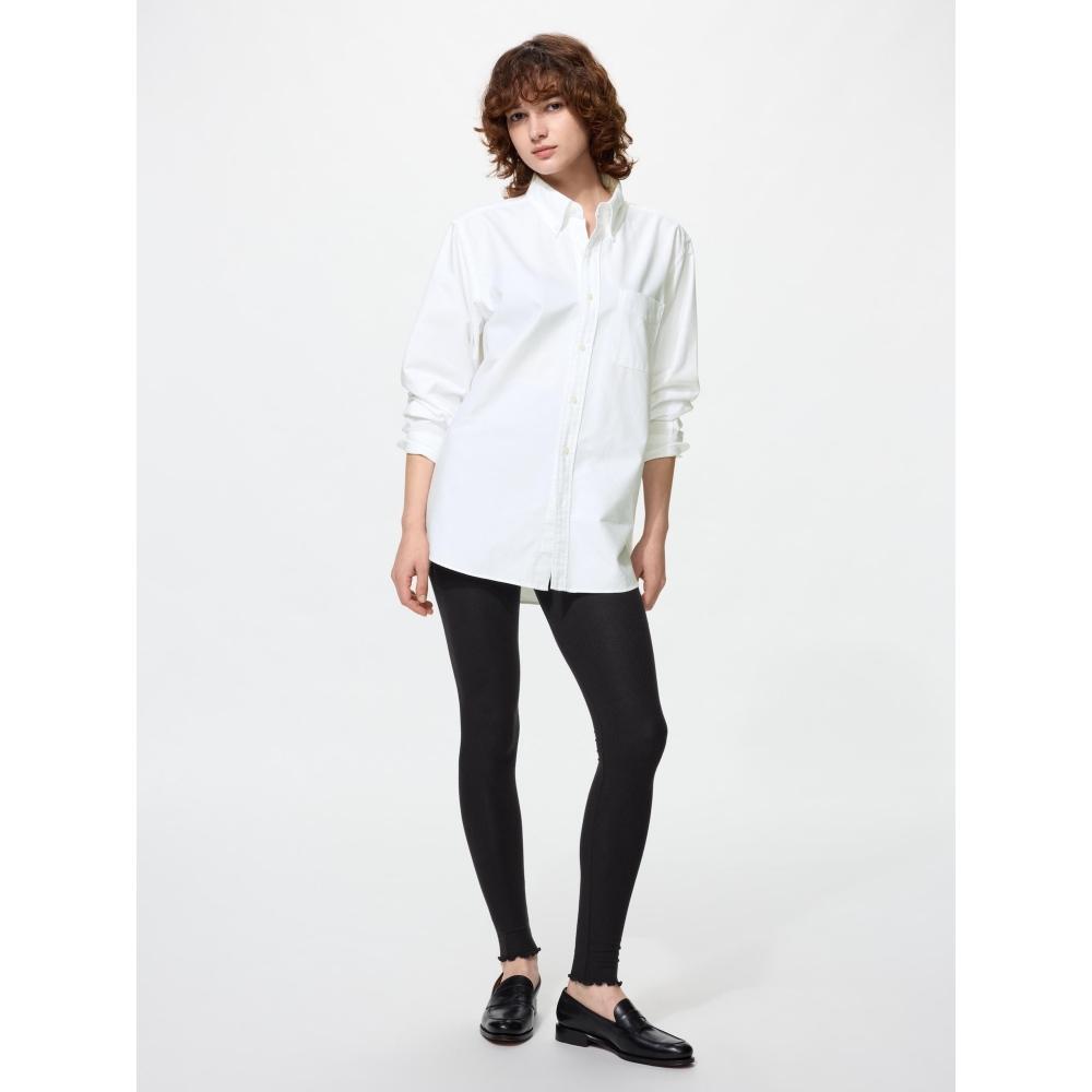 Uniqlo Японские ультратеплые леггинсы Heattech из смеси кашемира в рубчик