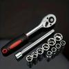 12pcs 1/2 Inch Socket Wrench Set Metric Impact Sockets Ratchet Spanner Complete Tool Kit Professional Garage Repair Tool