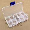 Transparent Storage Container Jewelry Box Clear Plastic Organizer Box Earring Storage Organizer Display Case for Beads 10 Grids