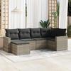 VidaXL Garden Lounge Set with Cushions 6 Pcs, Sofas with Adjustable Feet, Outdoor Furniture Set Patio Terrace, 3251599
