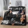 1pc Blanket Kpop BTS Jeon Jung Kook Jk JIMIN Star Print Design, Lightweight Blanket for Sofa, Bed- Soft &Warm, Gift for All Seasons like Christmas, Ha