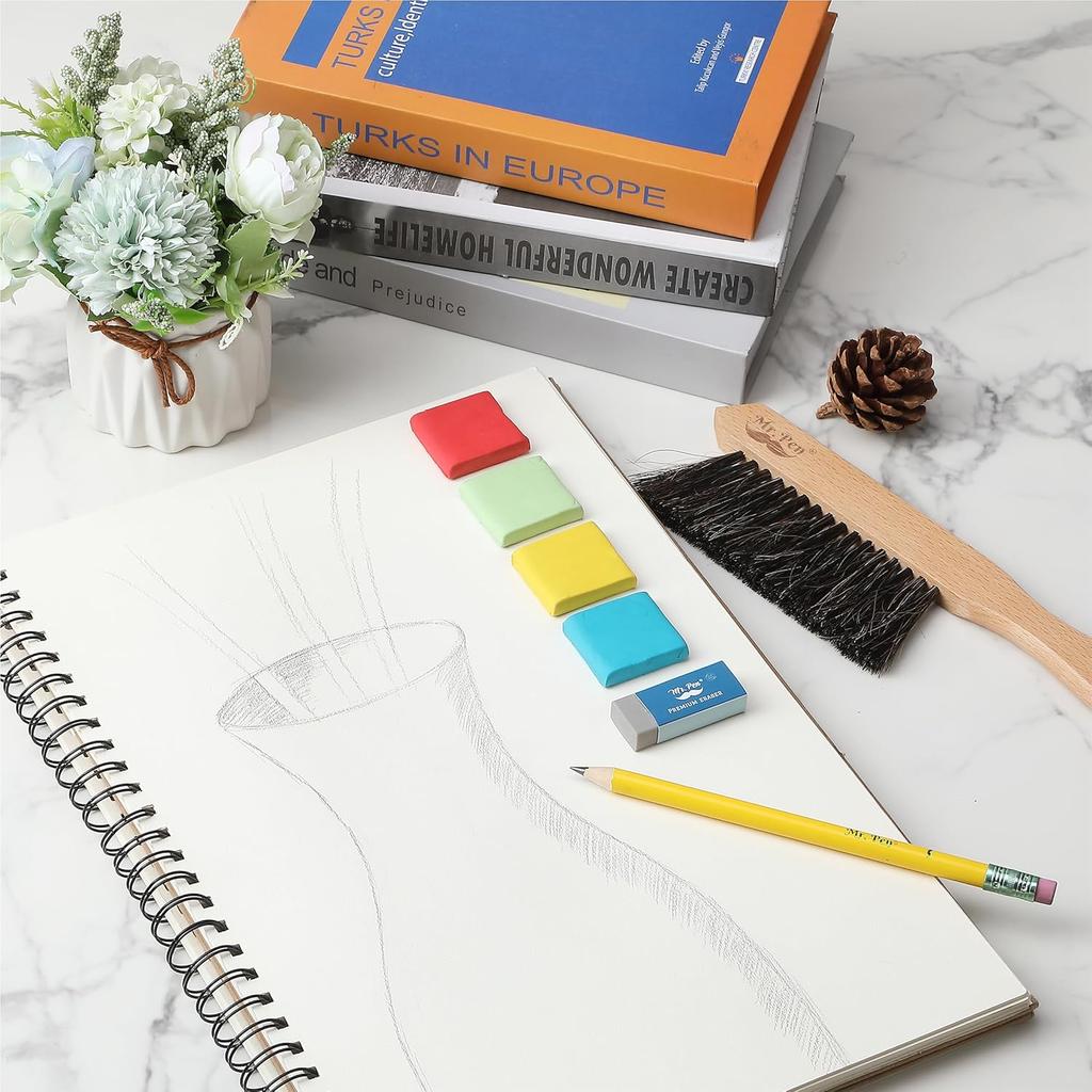 Mr. Pen Art Eraser Set - 7 Pcs, Pencil & Kneaded Erasers, Drafting Brush, Perfect