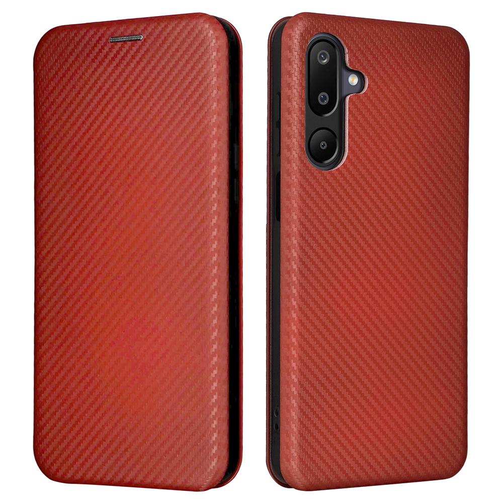 Для Samsung Galaxy F16 5G/M16 5G Чехол Текстура углеволокна Ударопрочный Чехол для телефона из ПУ кожи