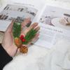 Набор рождественских сосновых шишек и сухоцветов - Эвкалипт, Сосновая древесина, Хлопок, Реквизит для фотосъемки ручной работы